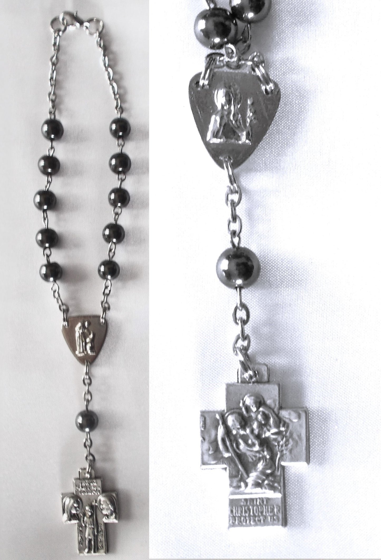 Car Rosary - Hematite Beads