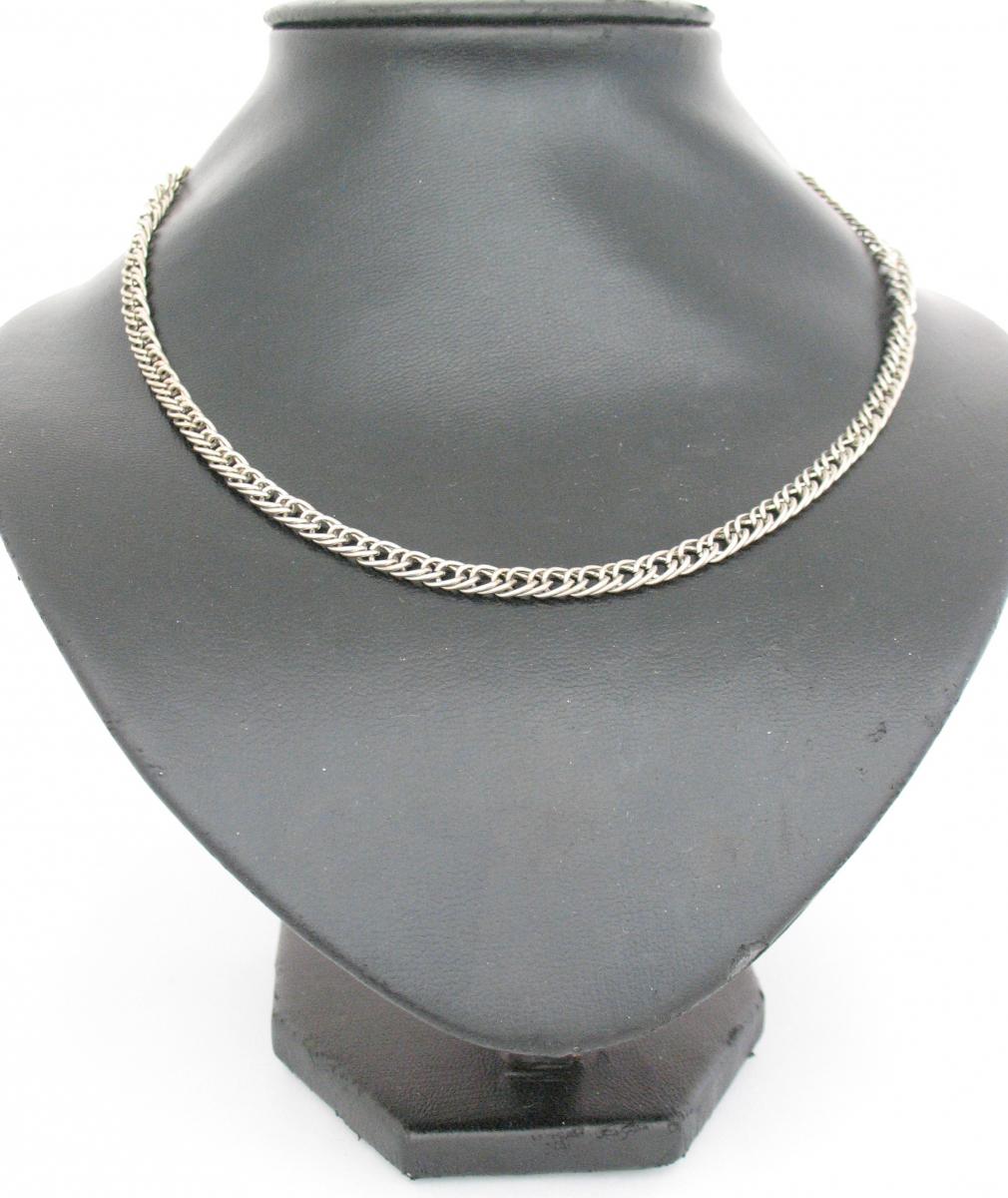 Silver tone Double Loop Chain 18"