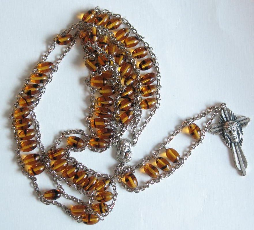 Rosary - Ladder Chain with Topaz Glass Beads