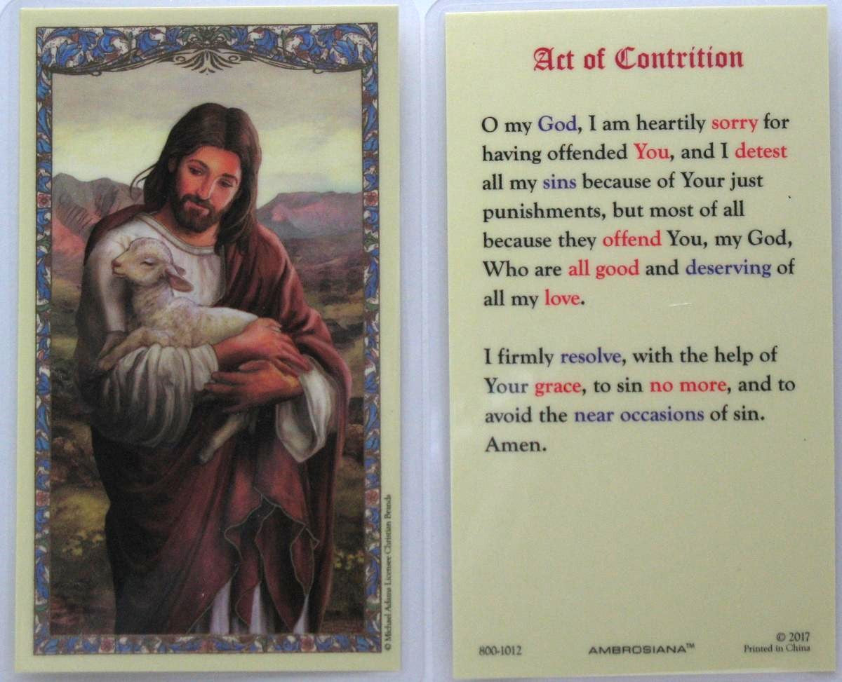 Laminated - Good Shepherd - Act of Contrition