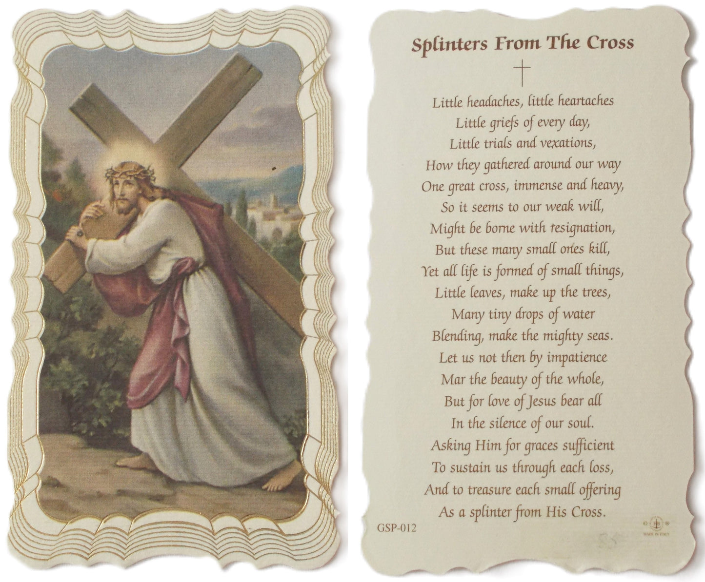 Splinters From The Cross Prayercard - Fancy Edge