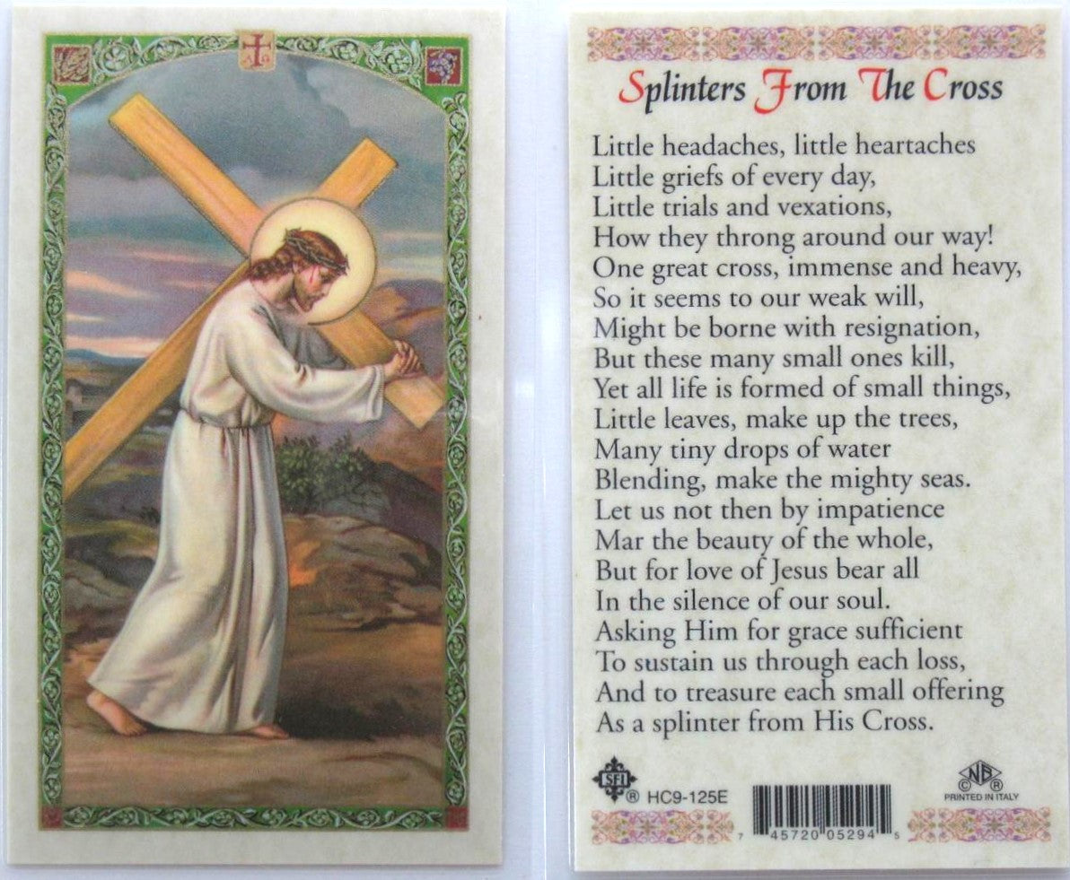 Laminated - Jesus Carrying Cross - Splinters From The Cross