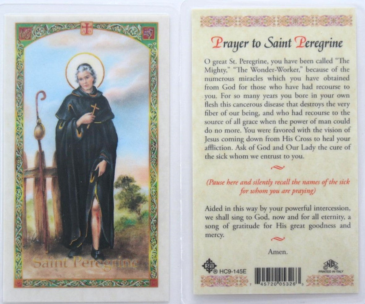 Pewter Medal with Chain & Prayercard - St. Peregrine - Cancer