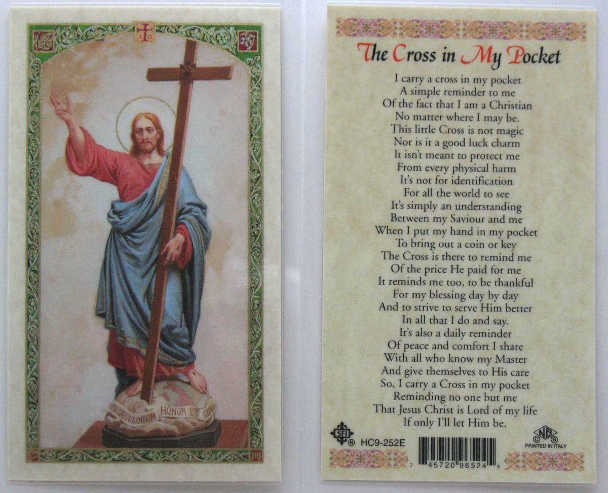 Laminated - Jesus with Cross - The Cross in My Pocket