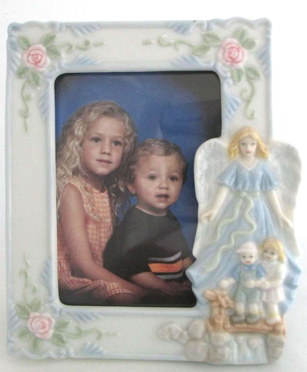 Guardian Angel Picture Frame - Porcelain -2 sizes