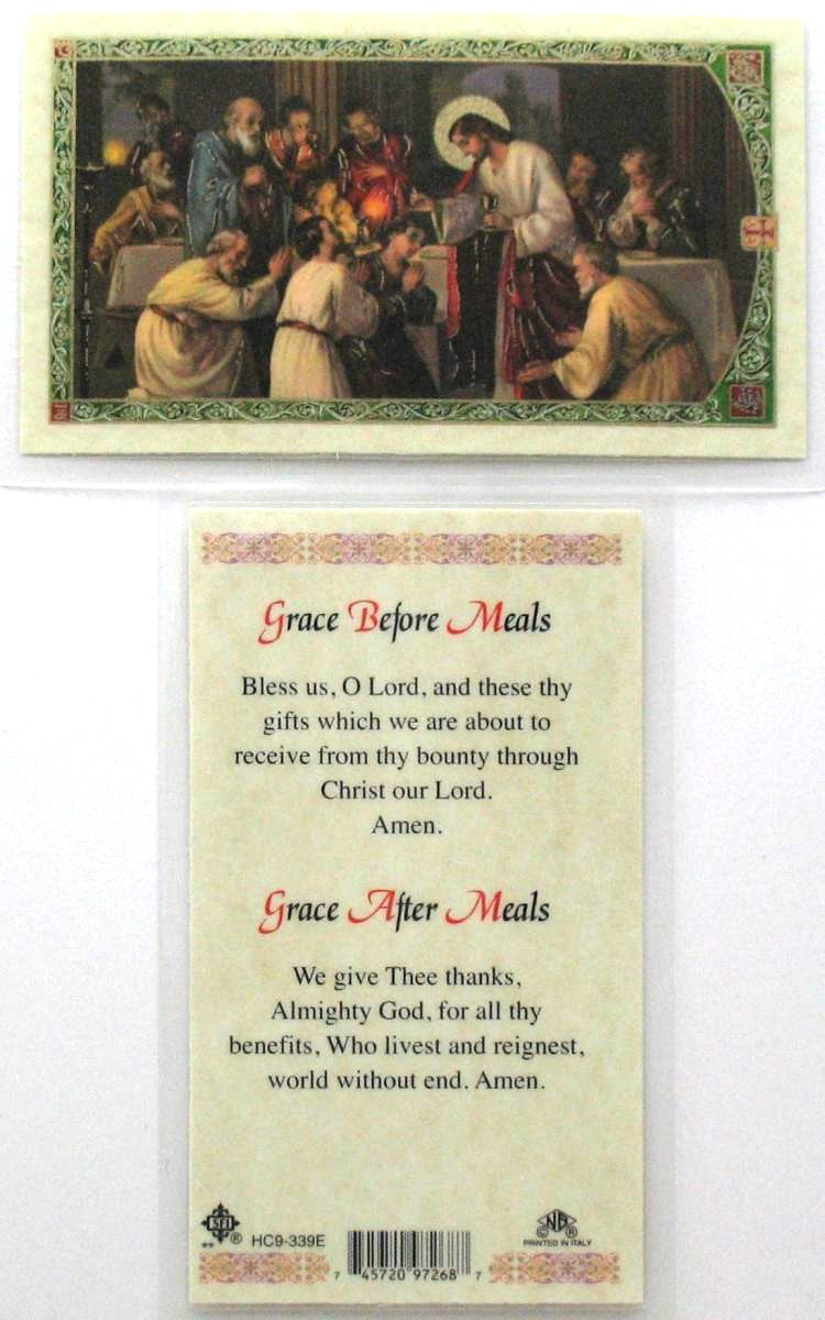 Laminated - Jesus - Grace Before & After Meals