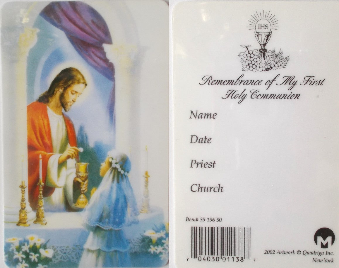 First Communion Remembrance Card