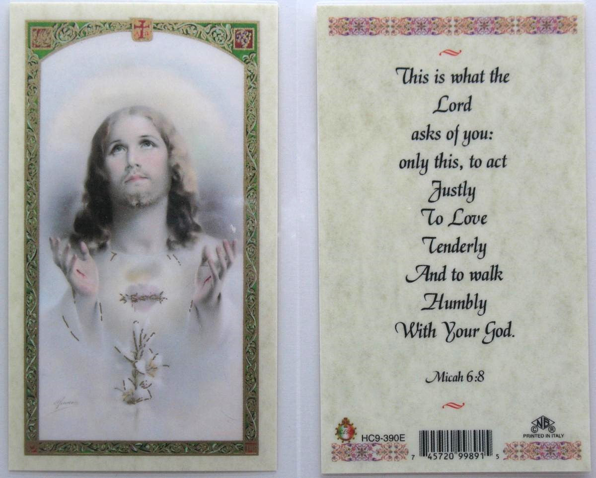 Laminated - Sacred Heart of Jesus What the Lord Ask of You