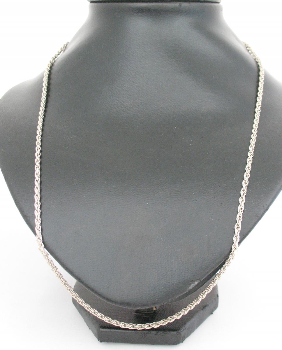 Silver tone Rope Chain 24"