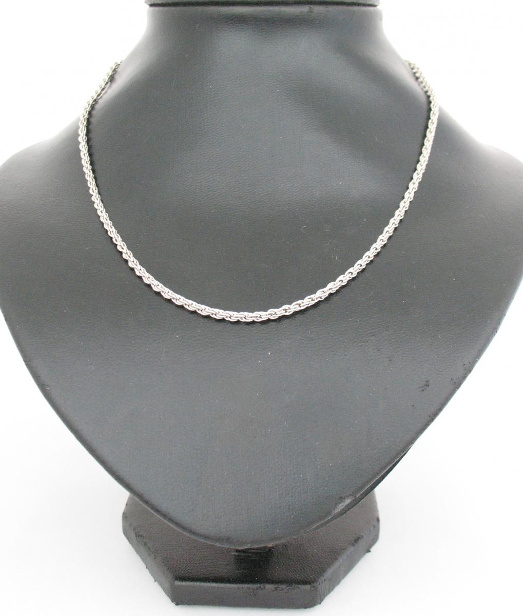 Silver tone Rope Chain 18"