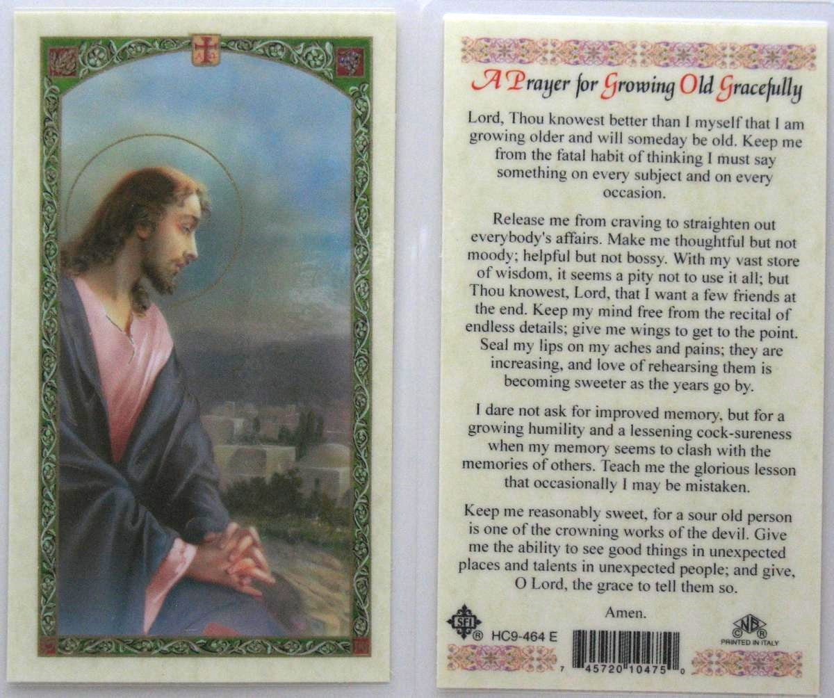 Laminated - Jesus Overlooking City - Prayer for Growing Old Gracefully