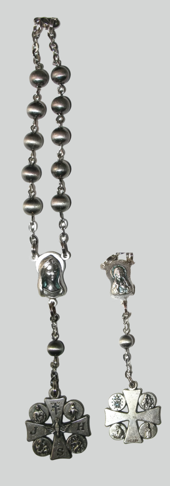 Car Rosary - Chain with Metal Beads