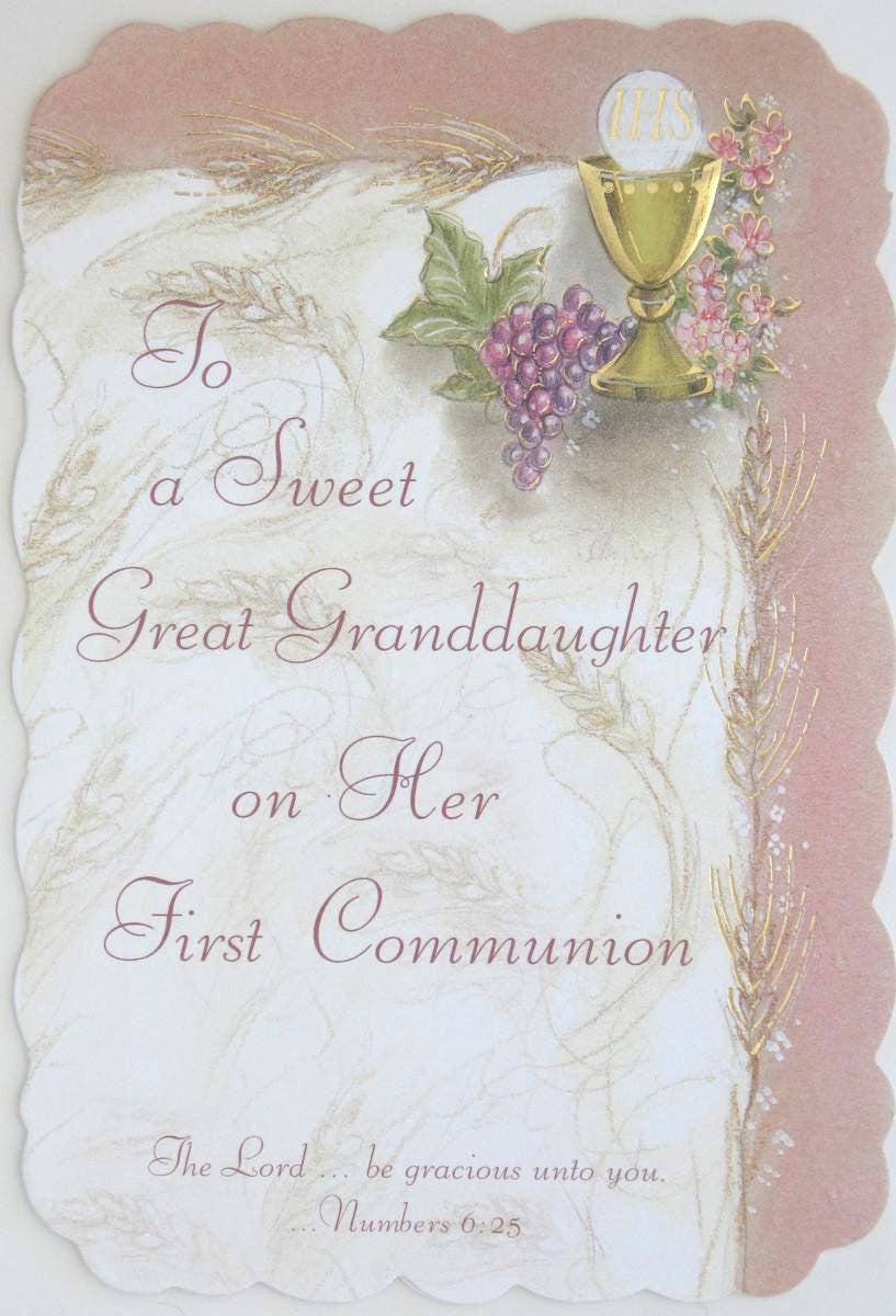 Great Granddaughter - First Communion Greeting Card