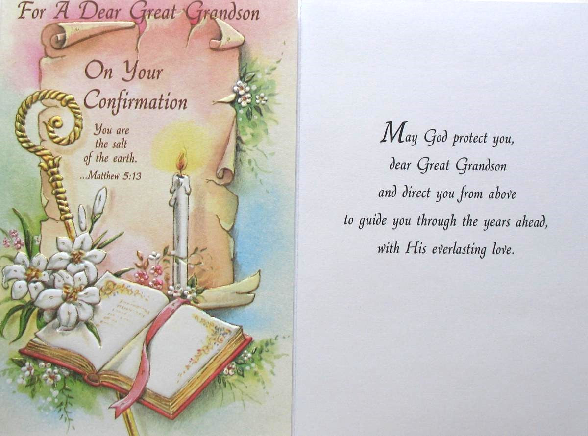 Great Grandson Confirmation Greeting Card