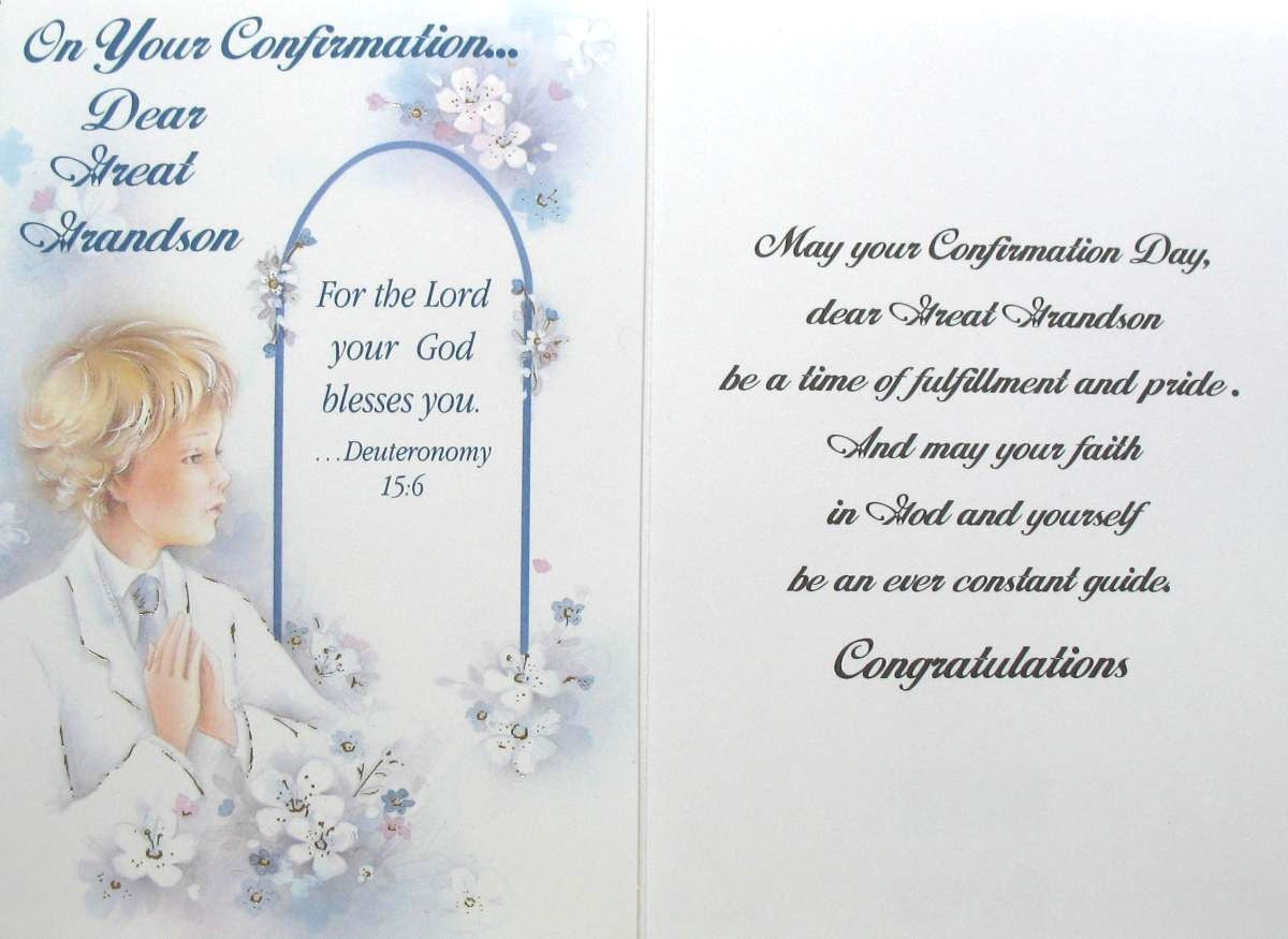 Great Grandson Confirmation Greeting Card