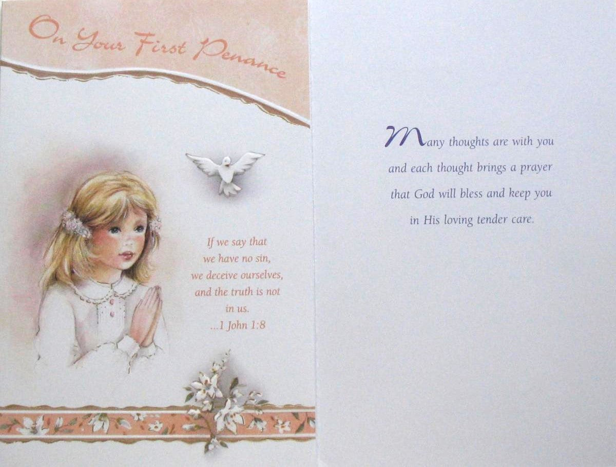 Girl First Penance Greeting Card
