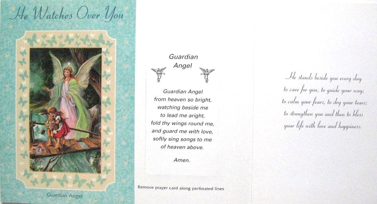 Guardian Angel Greeting Card with Removable Prayercard