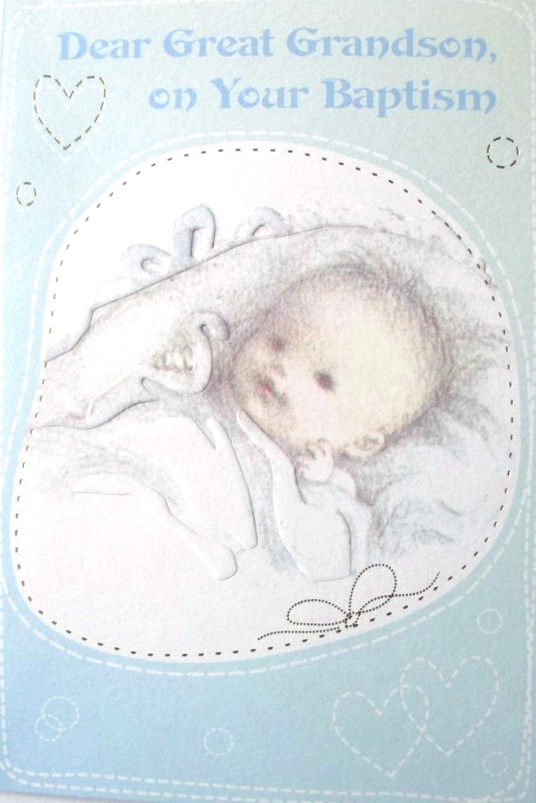 Great Grandson Baptism Greeting Card