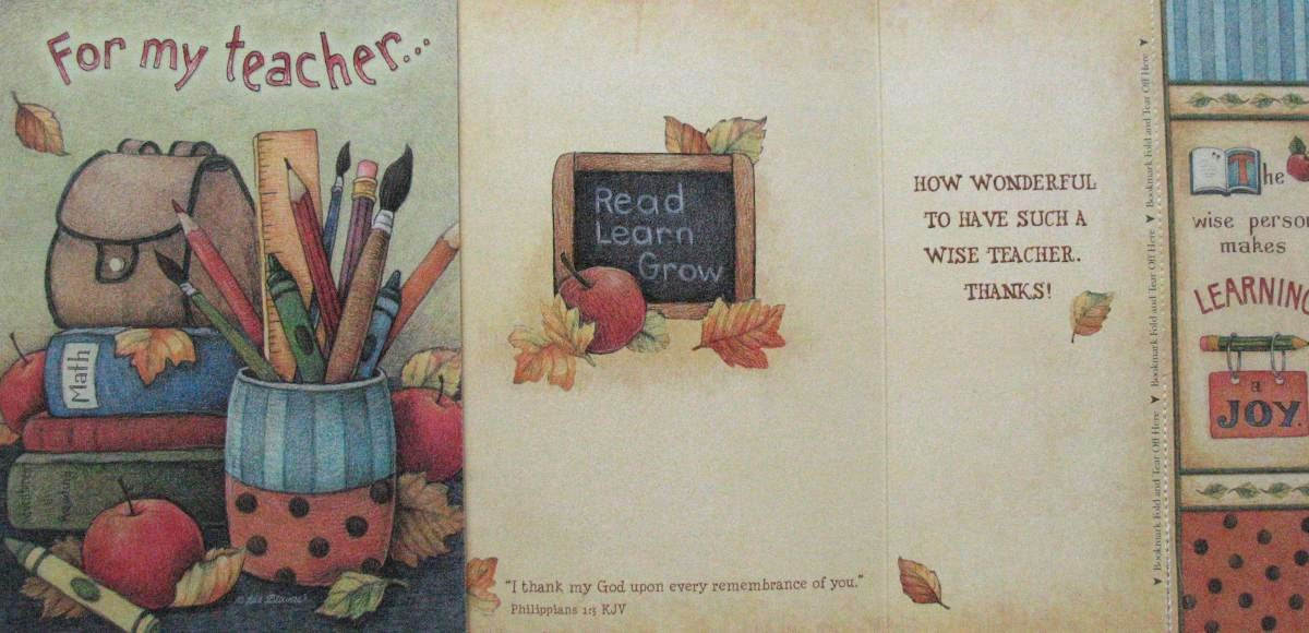 For My Teacher Greeting Card by Legacy with Deluxe Envelope