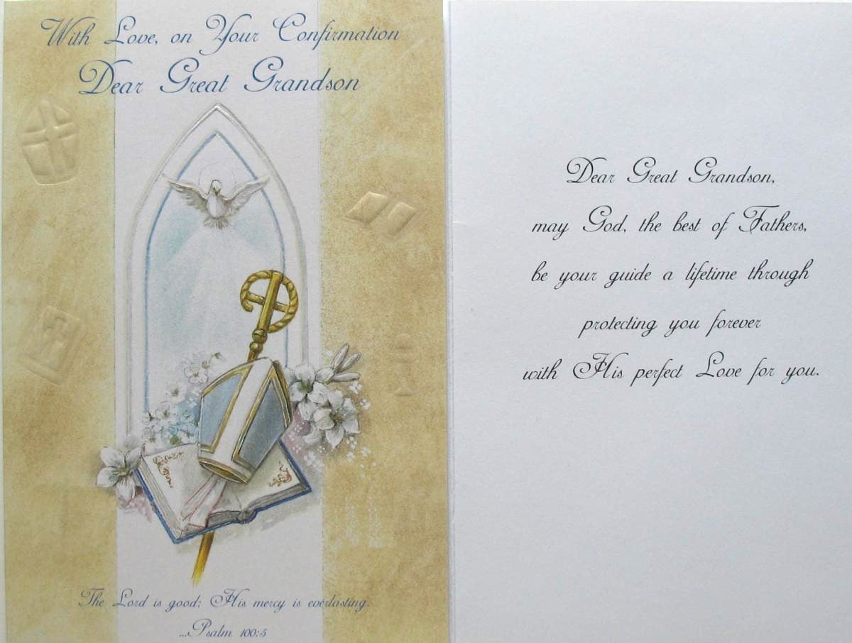 Great Grandson Confirmation Greeting Card