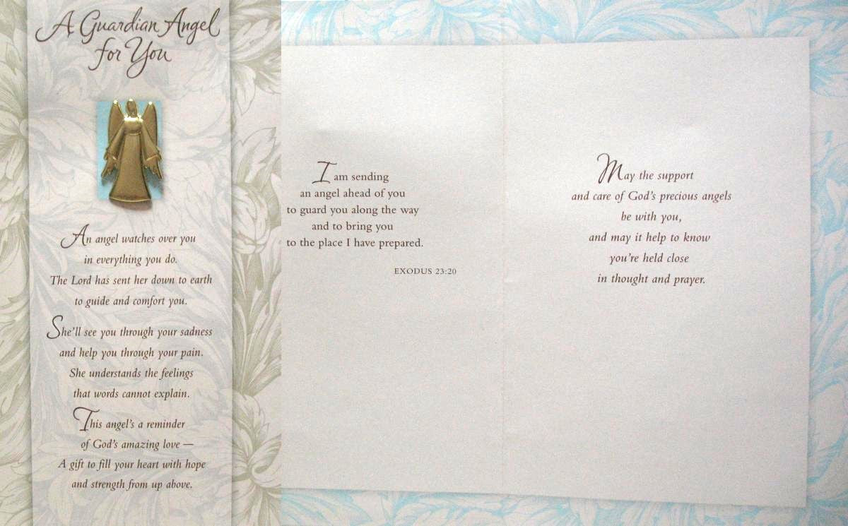 Guardian Angel Greeting Card with Keepsake Pin