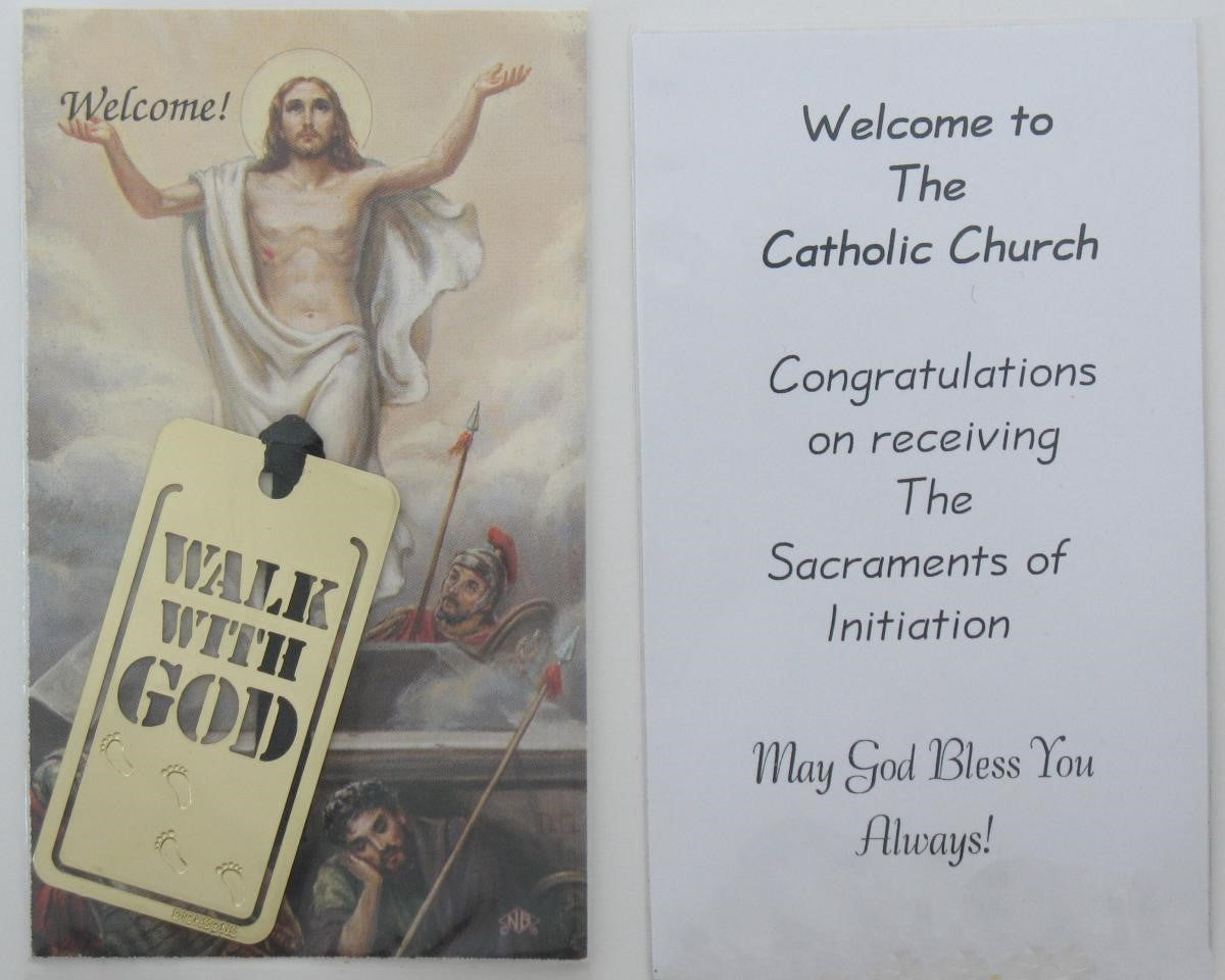 Welcome to the Catholic Church - Walk with God Metal Bookmark