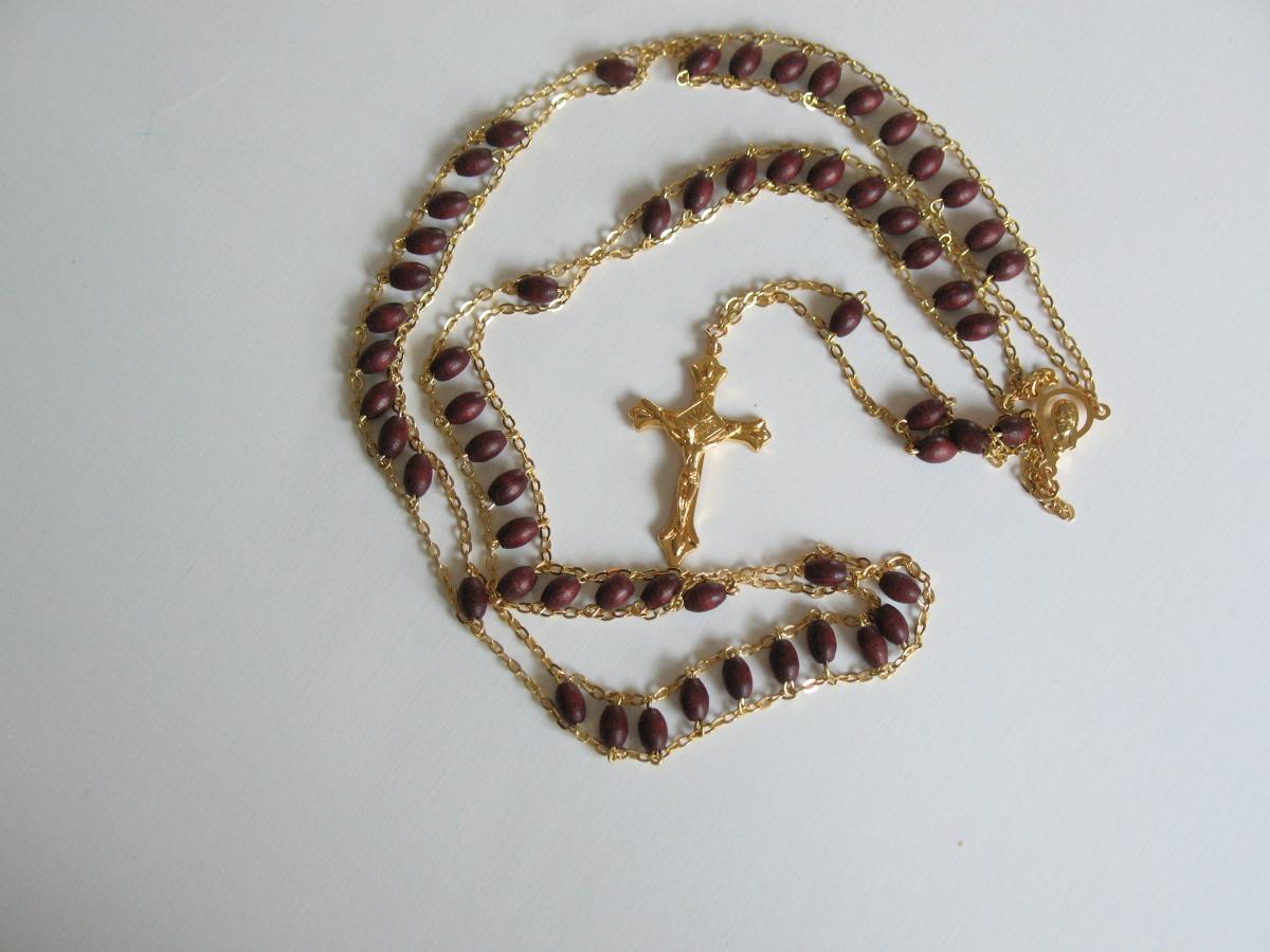 Rosary - Ladder Chain with Wood Beads