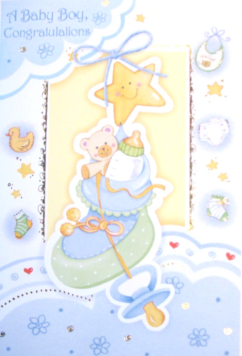Baby Boy Congratulations Greeting Card