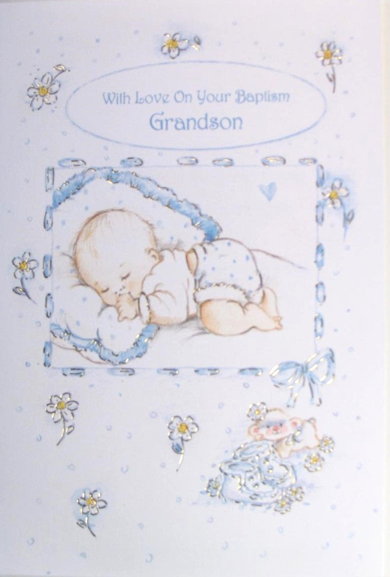 Grandson Baptism Greeting Card