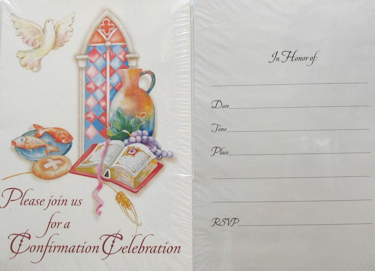 Confirmation Celebration Invitations Greeting Cards - Package of 8