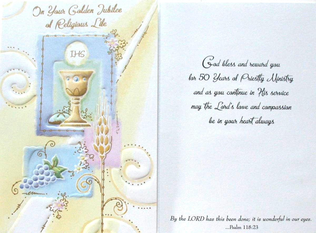 Golden Jubilee of Religious Life (Priestly Ministry) (50th) - Greeting Card