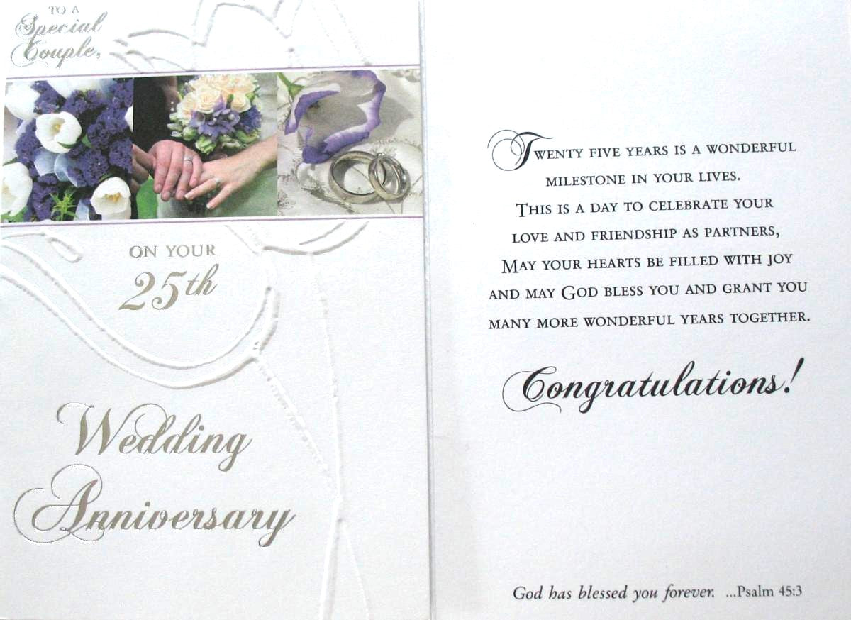 25th Wedding Anniversary Greeting Card