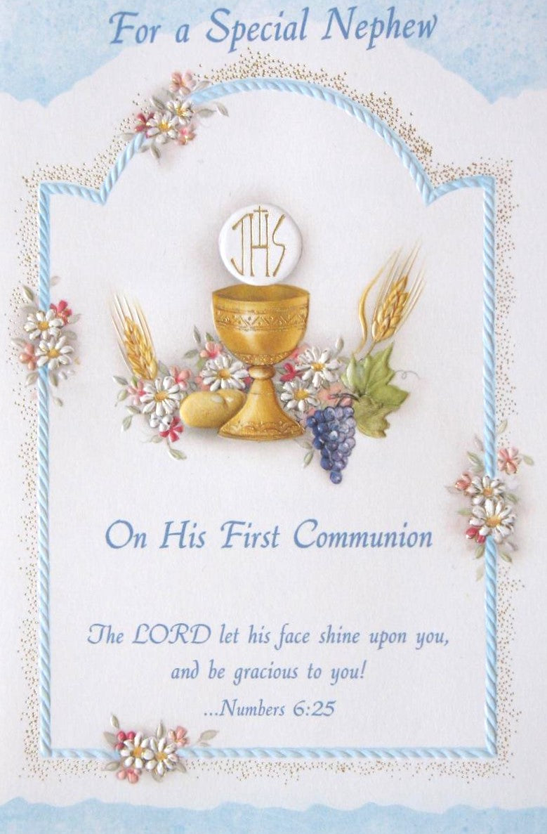 Nephew - First Communion Greeting Card