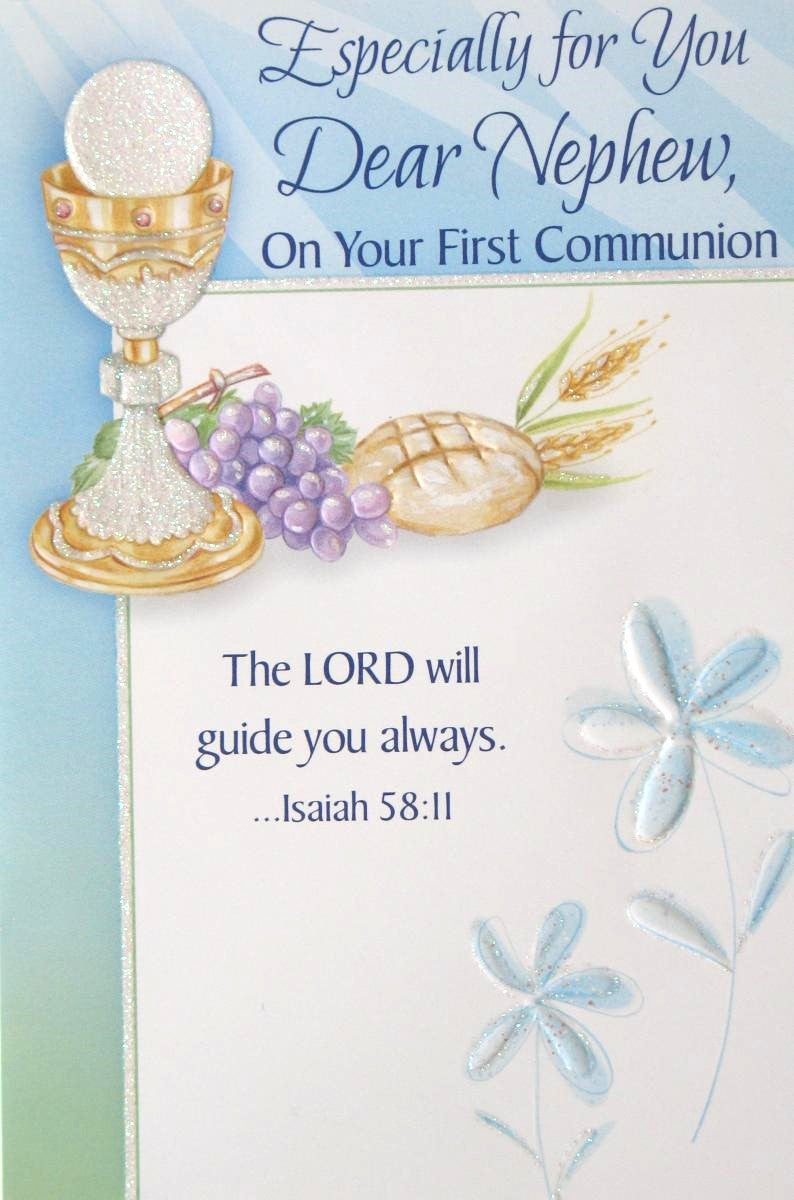 Nephew - First Communion Greeting Card