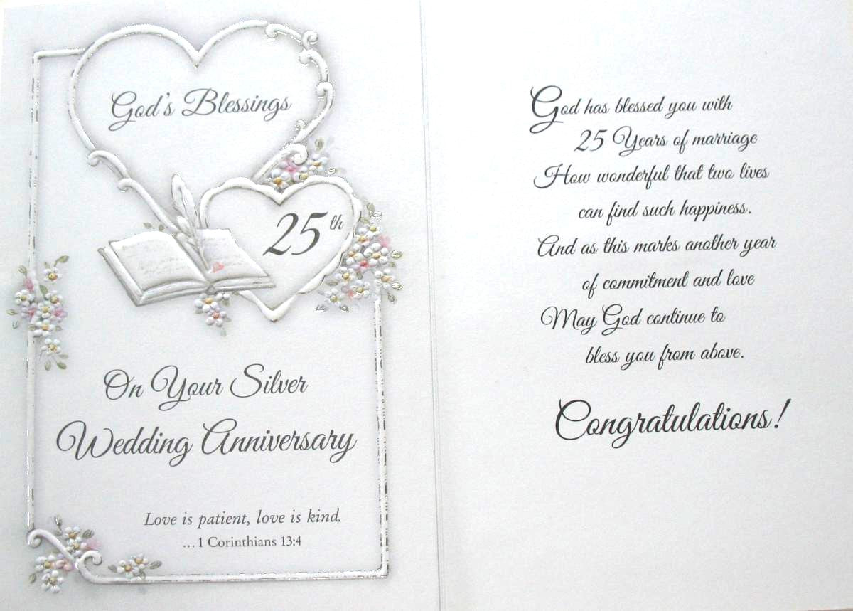 Silver (25th) Wedding Anniversary Greeting Card