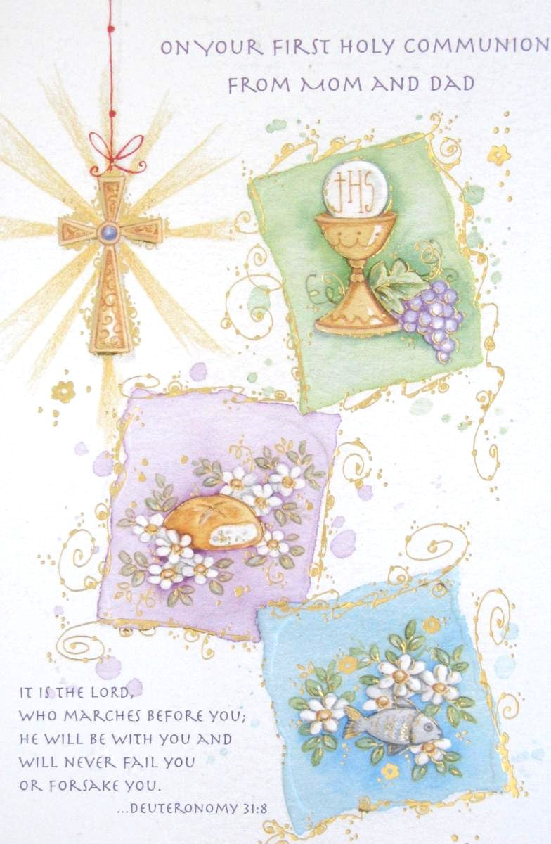 First Communion From Mom & Dad Greeting Card