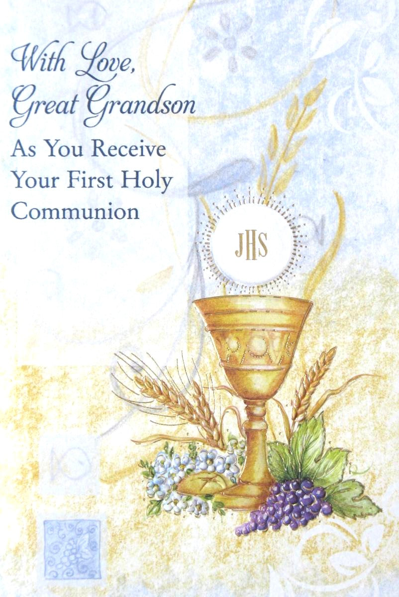 Great Grandson - First Communion Greeting Card