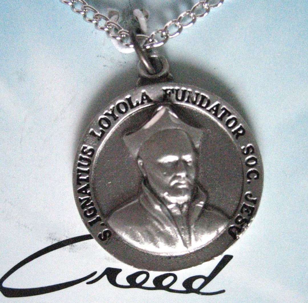 Pewter Medal with Chain & Prayercard - St. Ignatius Loyola