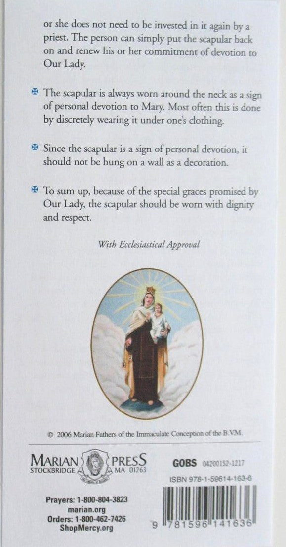 Graces Offered by the Brown Scapular Pamphlet
