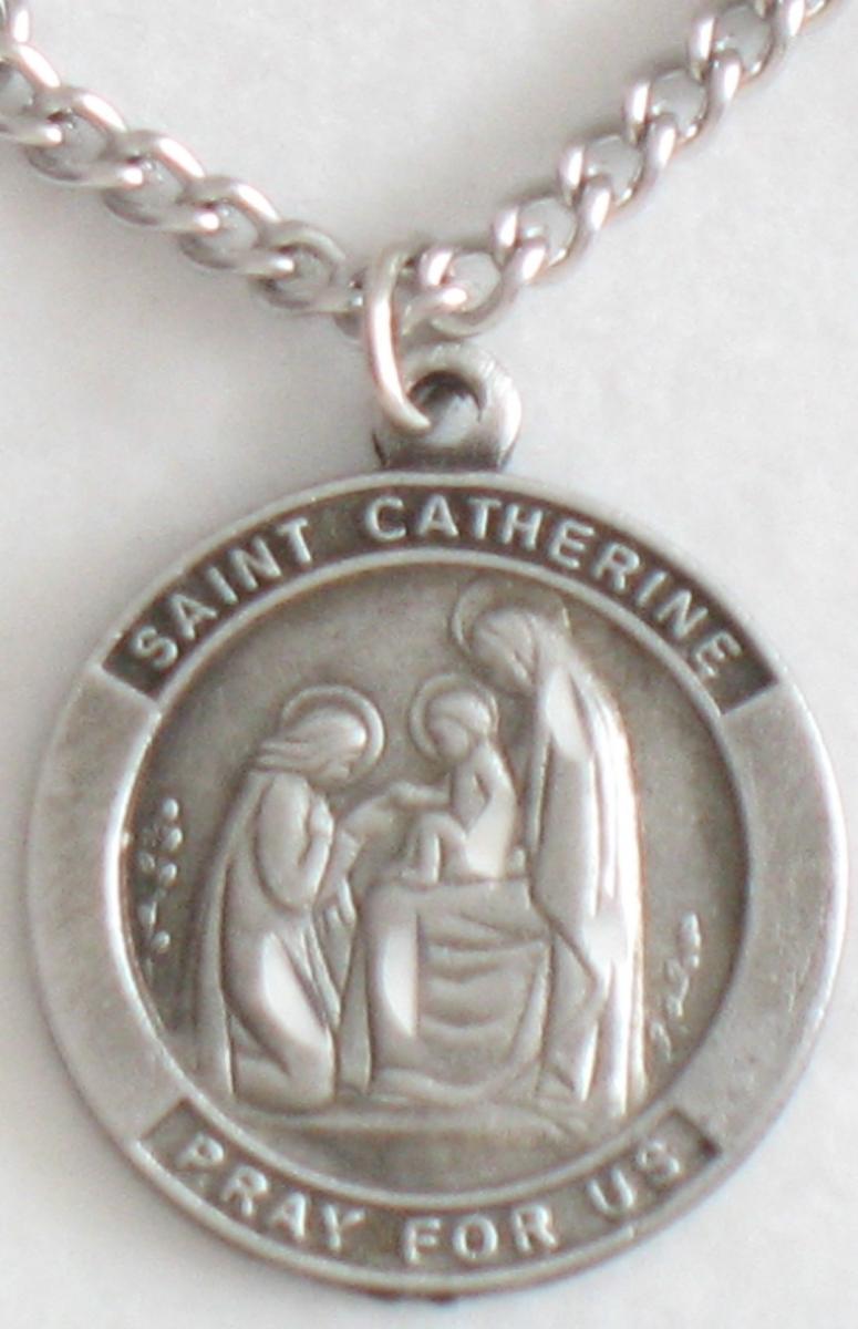 St. Catherine of Siena - Pewter Medal with Chain