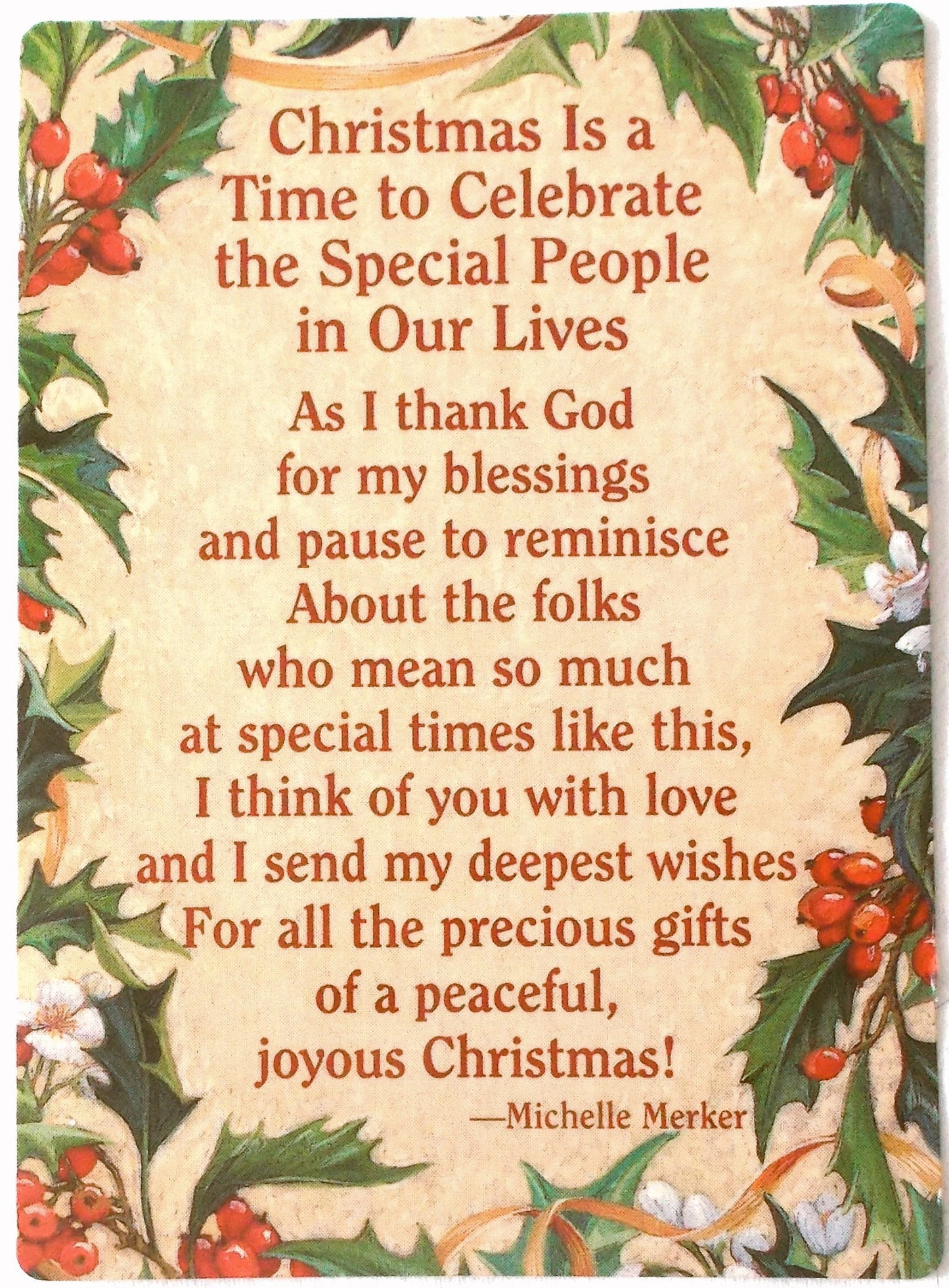 Christmas Pocket Card - Blank on Back