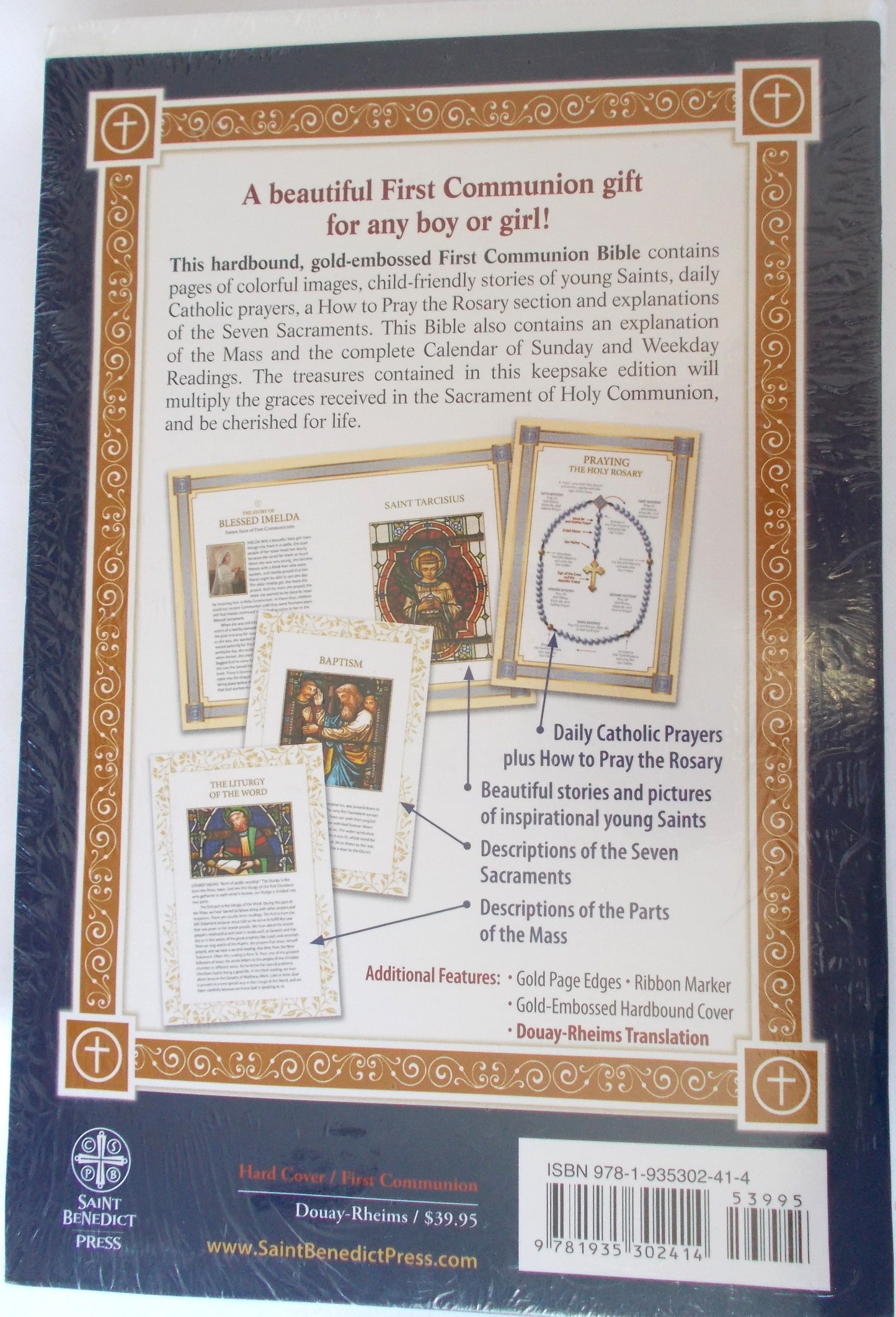 Douay Rheims Bible - First Communion Edition - White Hardcover