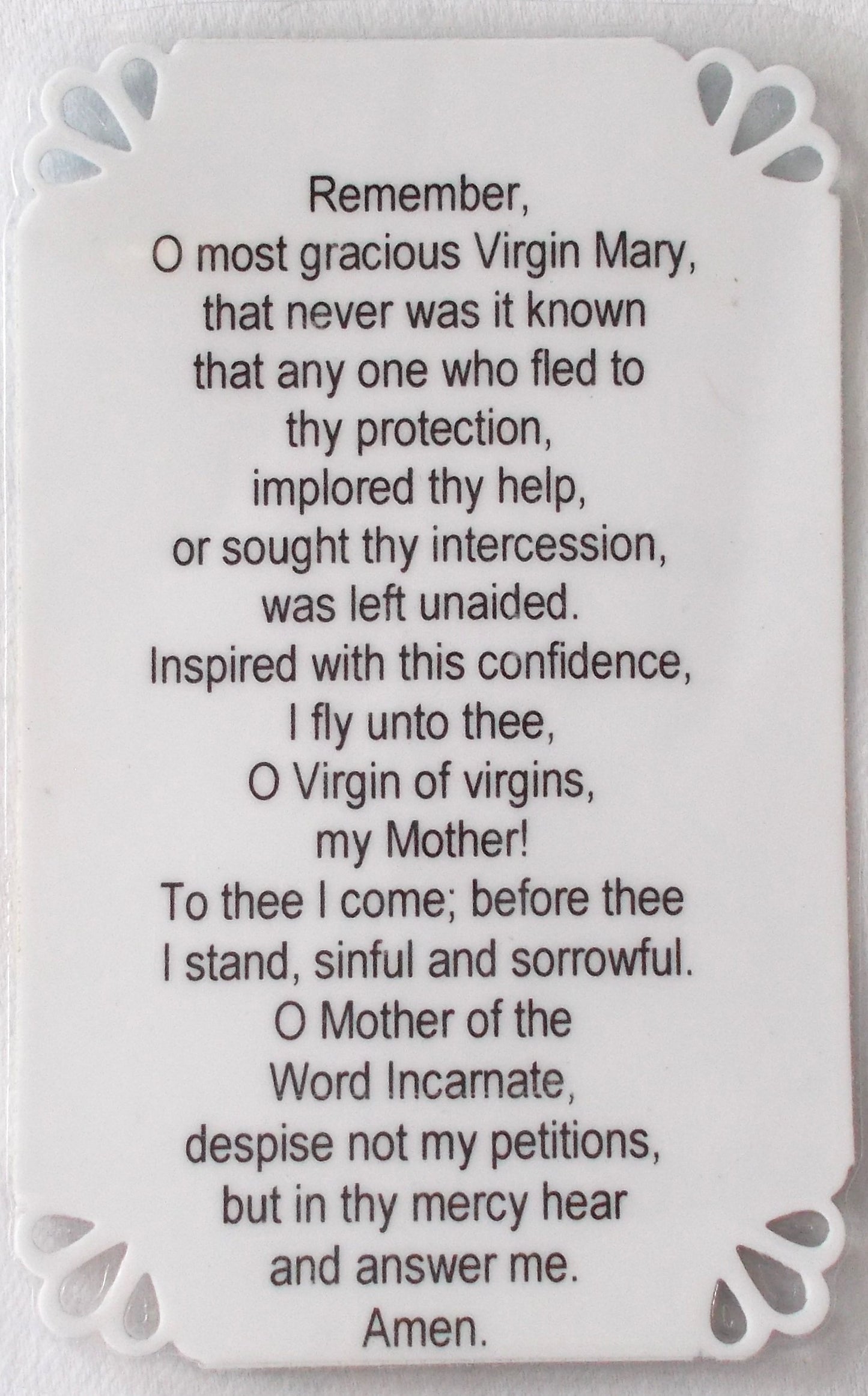 Laminated - Immaculate Heart of Mary - Memorare