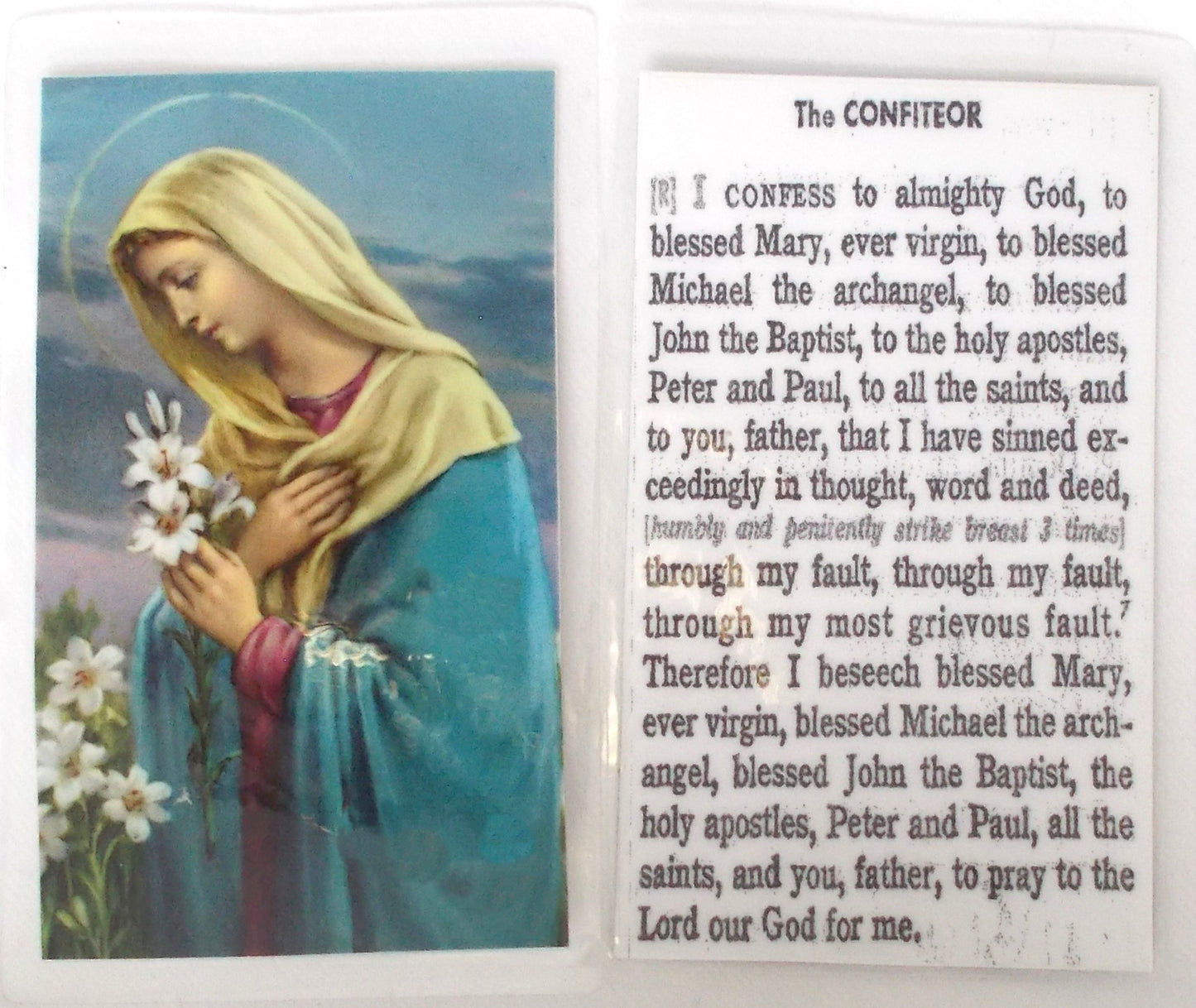 Laminated Prayercard - The Confiteor