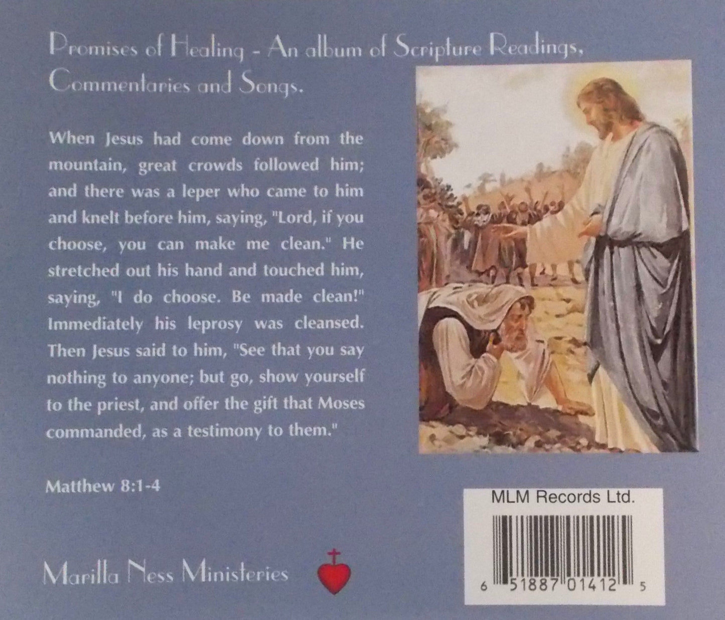 Marilla Ness - Promises of Healing - with Scripture Readings & Songs - CD Demo - Used