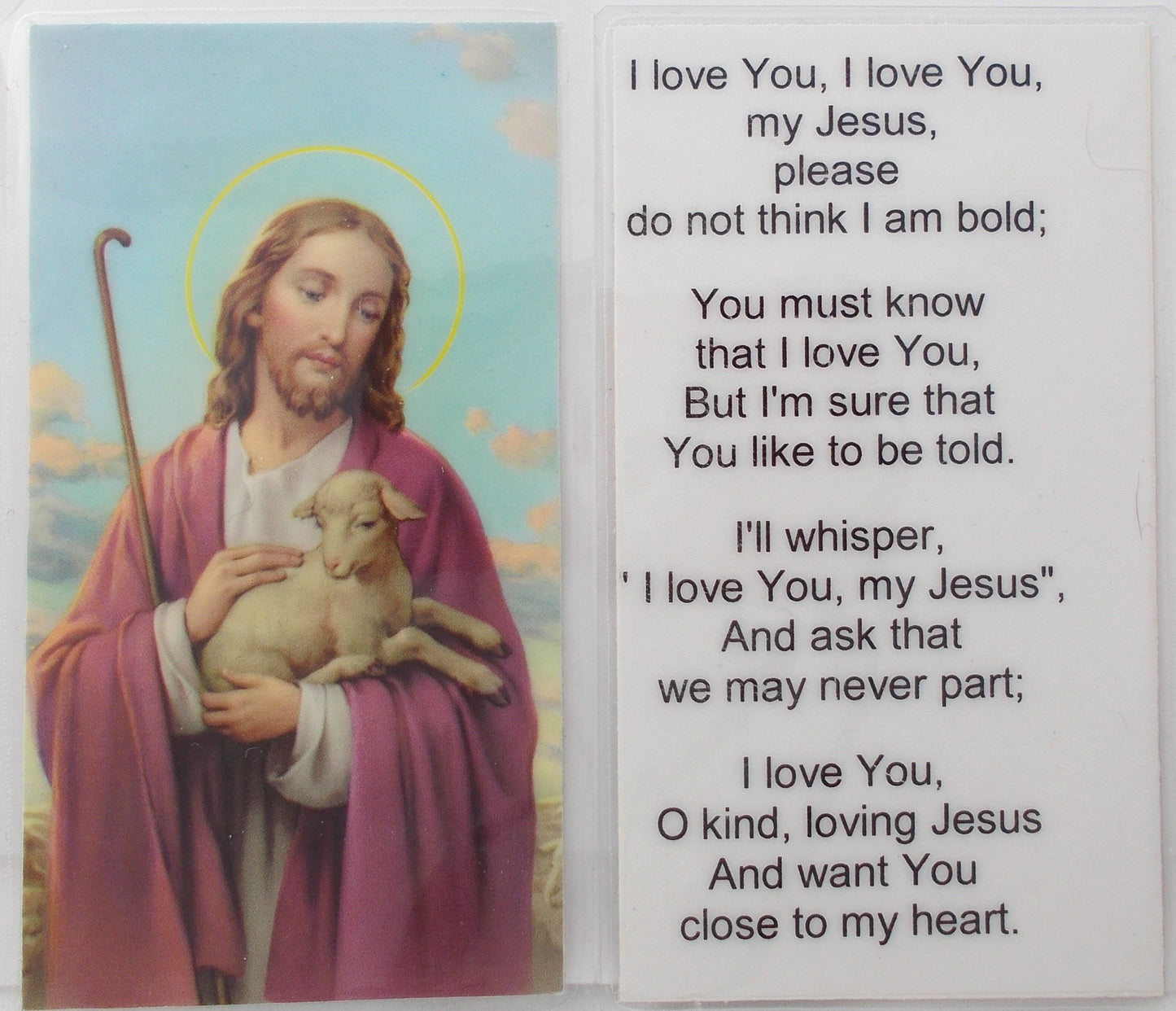 Laminated - Good Shepherd - I Love You, My Jesus