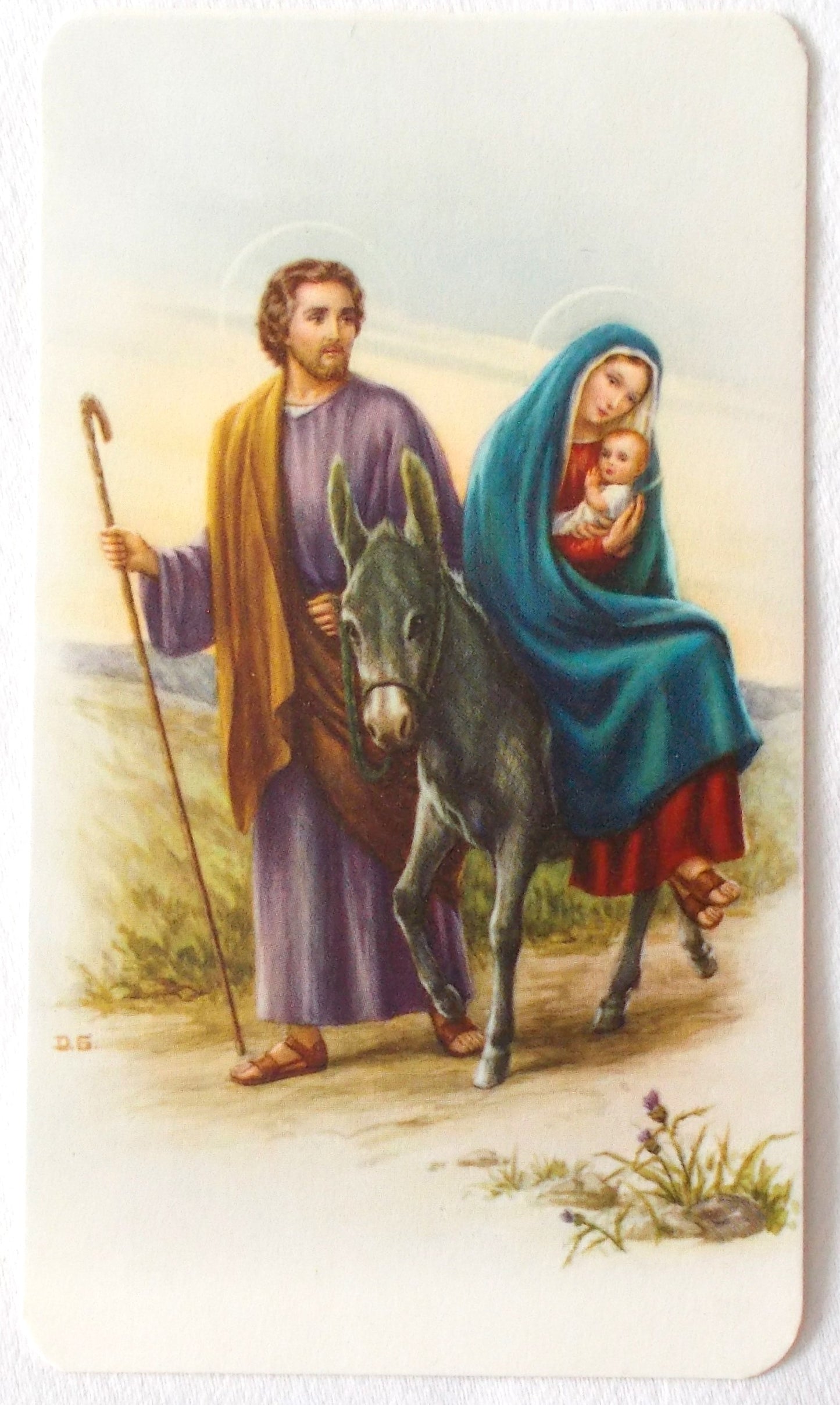Flight Into Egypt Holy Card - Blank on Back