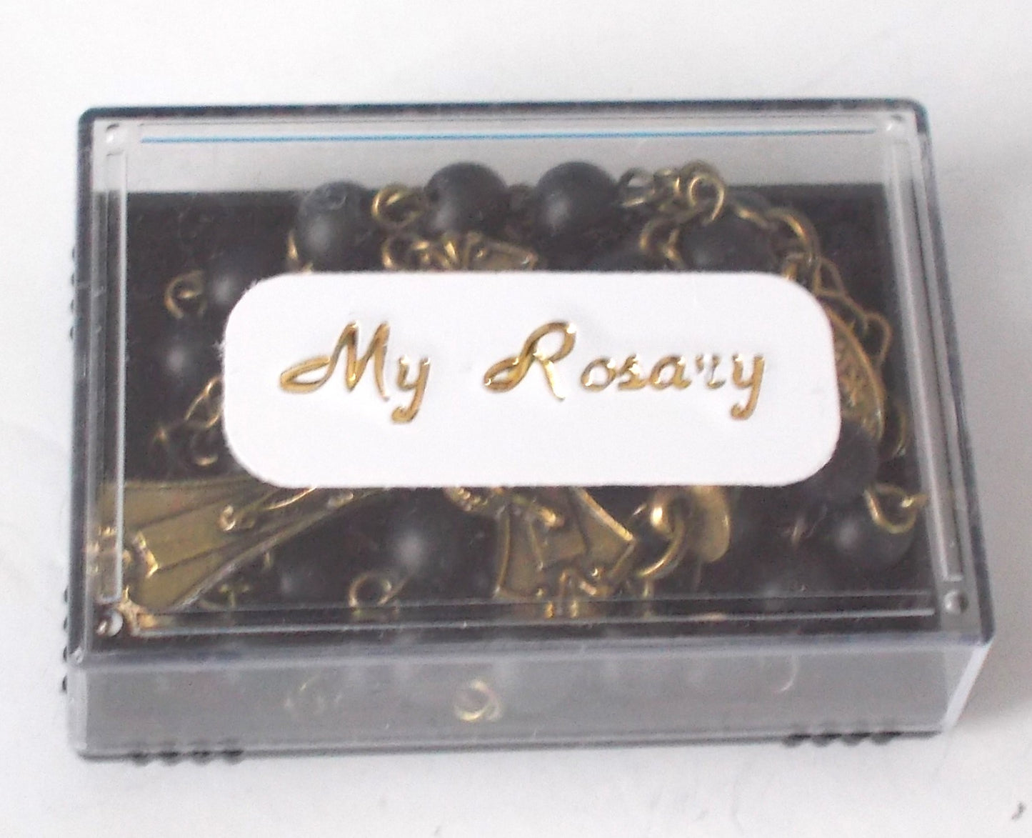 Vintage-Style Rosary with Bronze Crucifix & Chalice Center