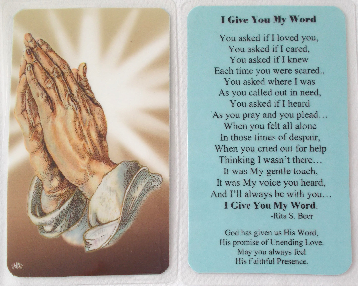 Laminated - Praying Hands