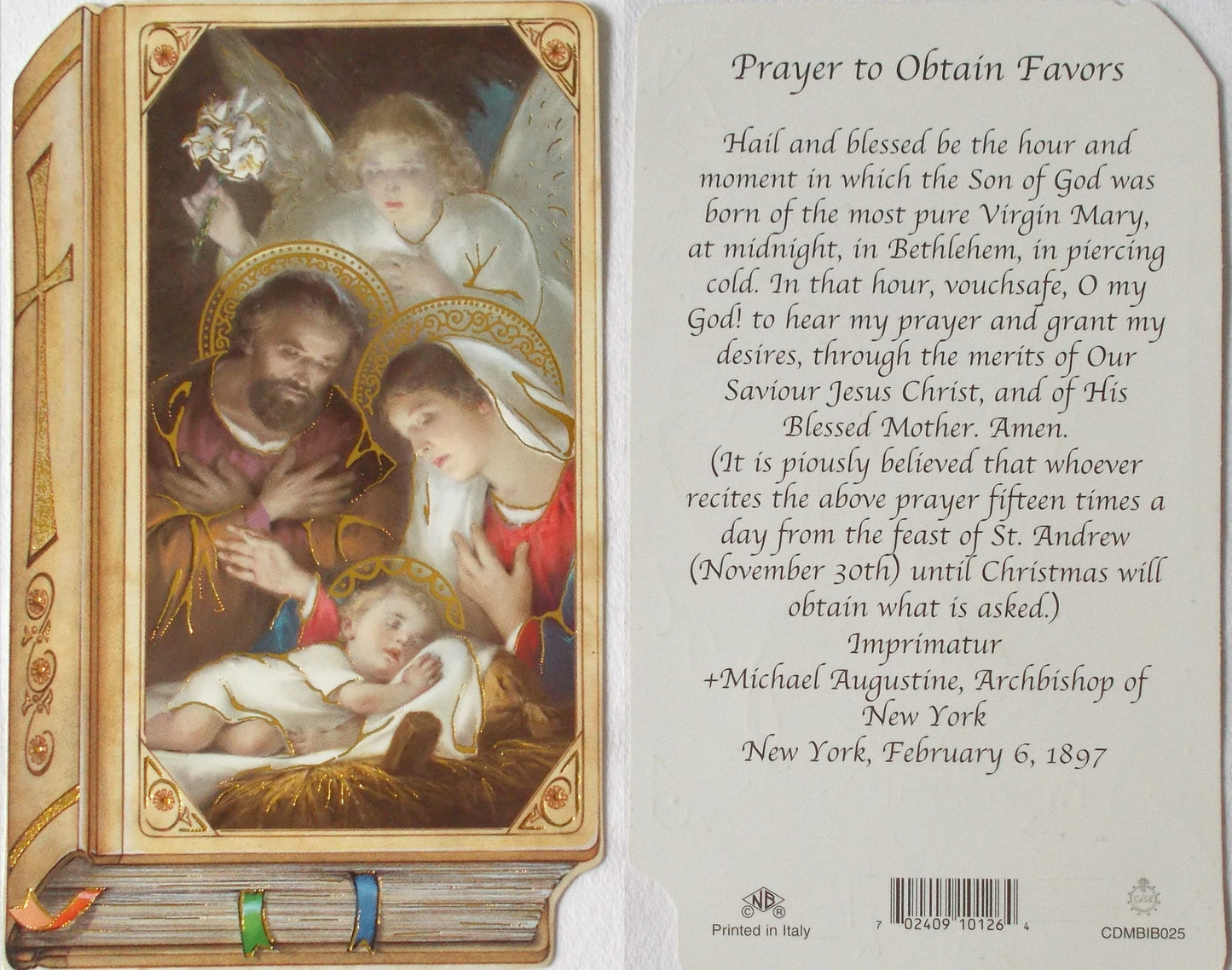 Cardstock - Nativity Prayercard - Christmas Novena Prayer